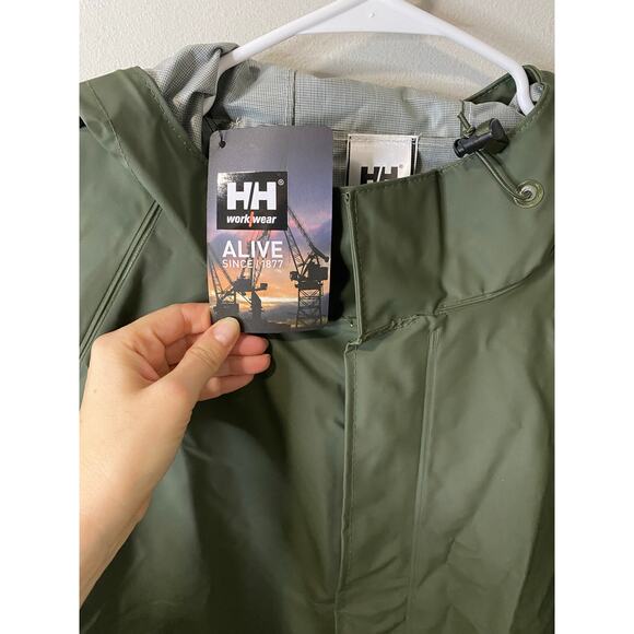New Helly Hansen Workwear Mandal Waterproof Jacket, Army Green Size 6XL - Picture 4 of 5